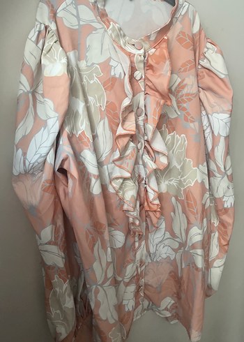 Zara Pembe gül kurusu krem Bej Renkli Çiçek Desenli Gömlek