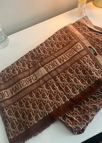 Dior Çift Taraflı Şal Kahve/Bej