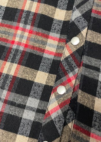 Kadın Çok Renkli Kareli Uzun Kollu Gömlek - Görsel 4