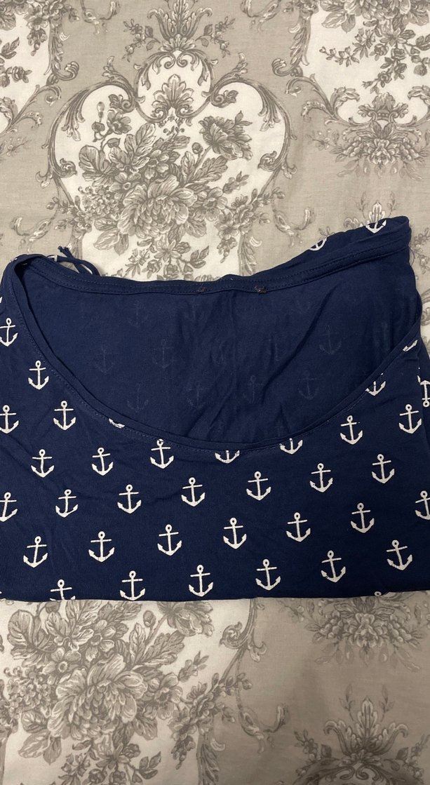 Lacivert Desenli Plaj Tişört - Görsel 2