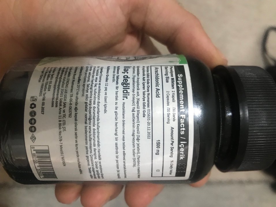 Suplement  StrongLab Arachidonic Acid Tozu 1500 mg - Görsel 2