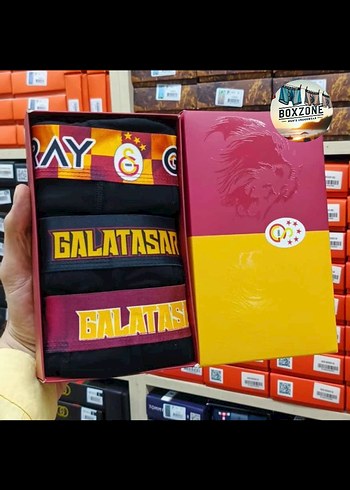 Galatasaray 5 Yıldızlı 3Lu Boxer Set XL Beden Kutulu Hızlı Kargo