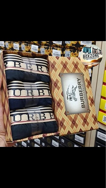 Burberry 3 Lu Boxer Set XXL Beden Kutulu Hızlı Kargo