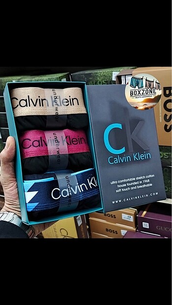 Calvin Klein 3 Lu Boxer Set L Beden Kutulu Hızlı Kargo