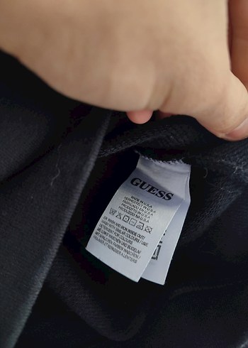 38 Beden GUESS Siyah Parlak Baskılı Kadın Sweatshirt