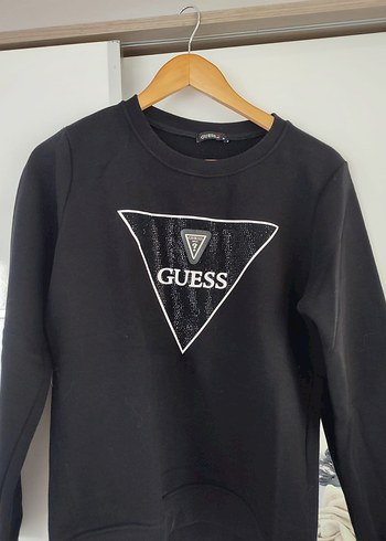 Guess GUESS Siyah Parlak Baskılı Kadın Sweatshirt