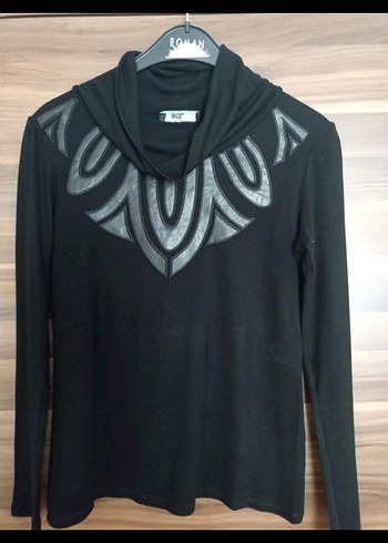 Siyah Uzun Kollu Gotik Baskılı Bluz - Görsel 7