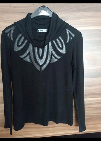 Siyah Uzun Kollu Gotik Baskılı Bluz - Görsel 5