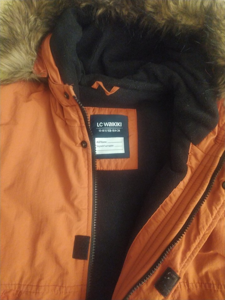 Koyu Kırmızı Kürklü Erkek Çocuk Mont - Görsel 4