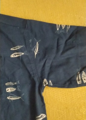 Lacivert Baskılı Kısa Kollu Erkek çocuk Gömlek - Görsel 4