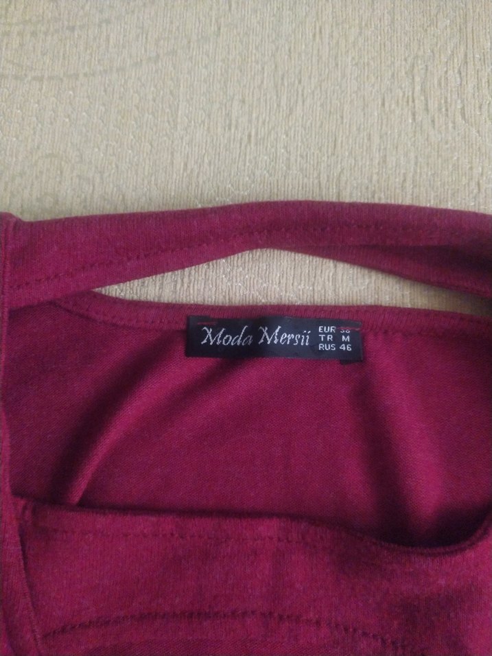 bordo renk bayan bluz - Görsel 4