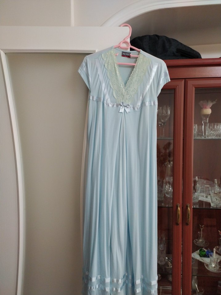 kısa kol lohusa gecelik ve uzun kollu sabahlık - Görsel 4