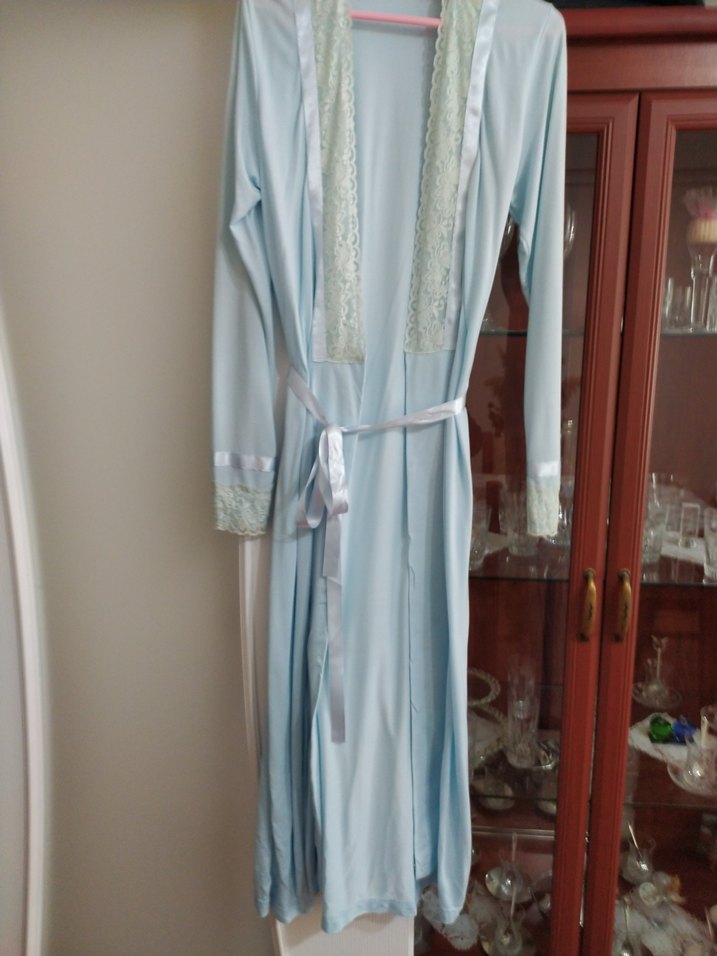 kısa kol lohusa gecelik ve uzun kollu sabahlık - Görsel 5