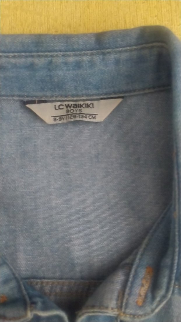 Erkek Çocuk Mavi Denim Kısa Kollu Gömlek - Görsel 4