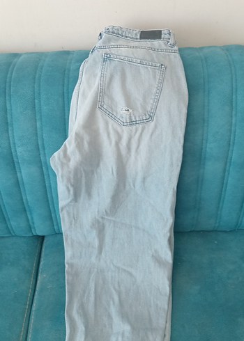 diğer Beden mavi Renk Düğmeli Loose Fit Midi Denim Jean