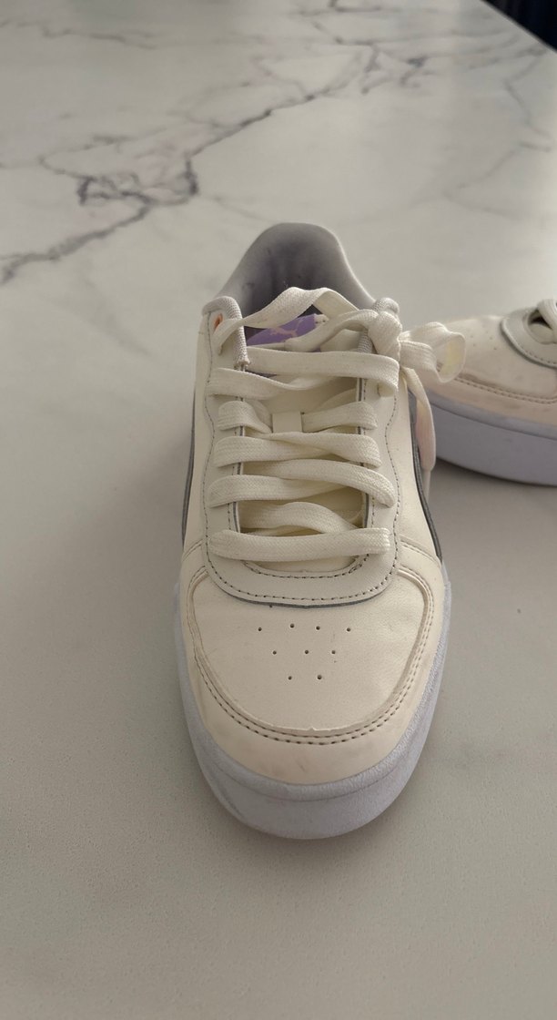 Beyaz Kadın Spor Ayakkabısı Pastel Detaylı - Görsel 2