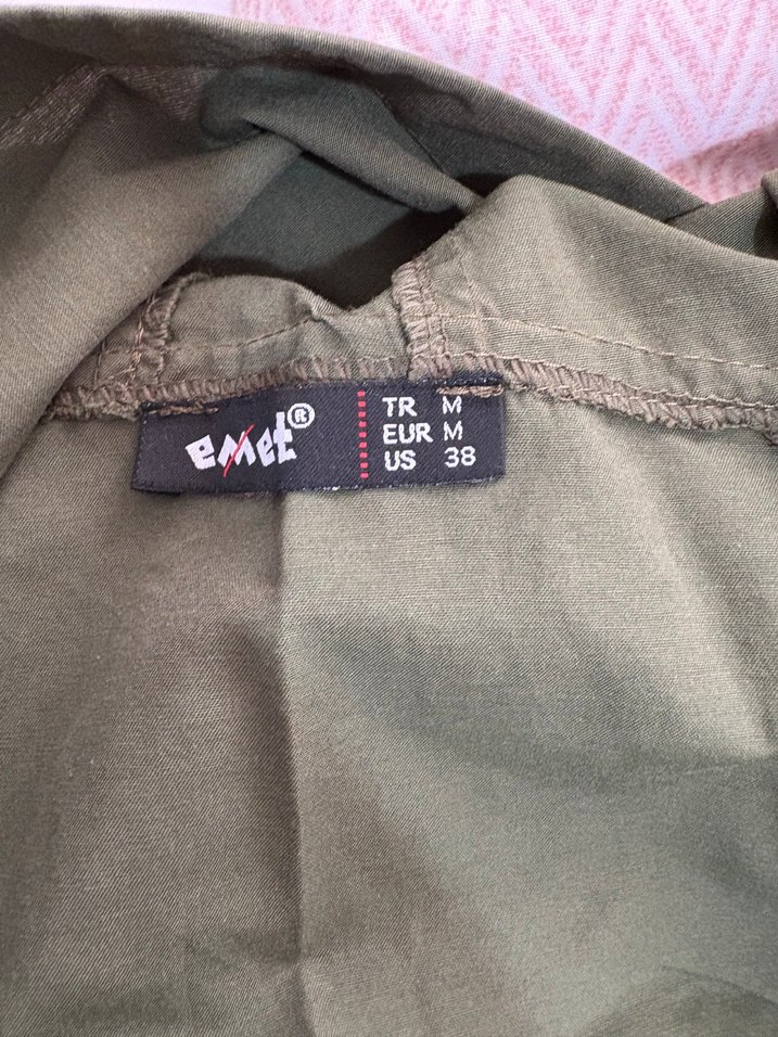 Kadın Haki Midi Keten Ceket - Görsel 5