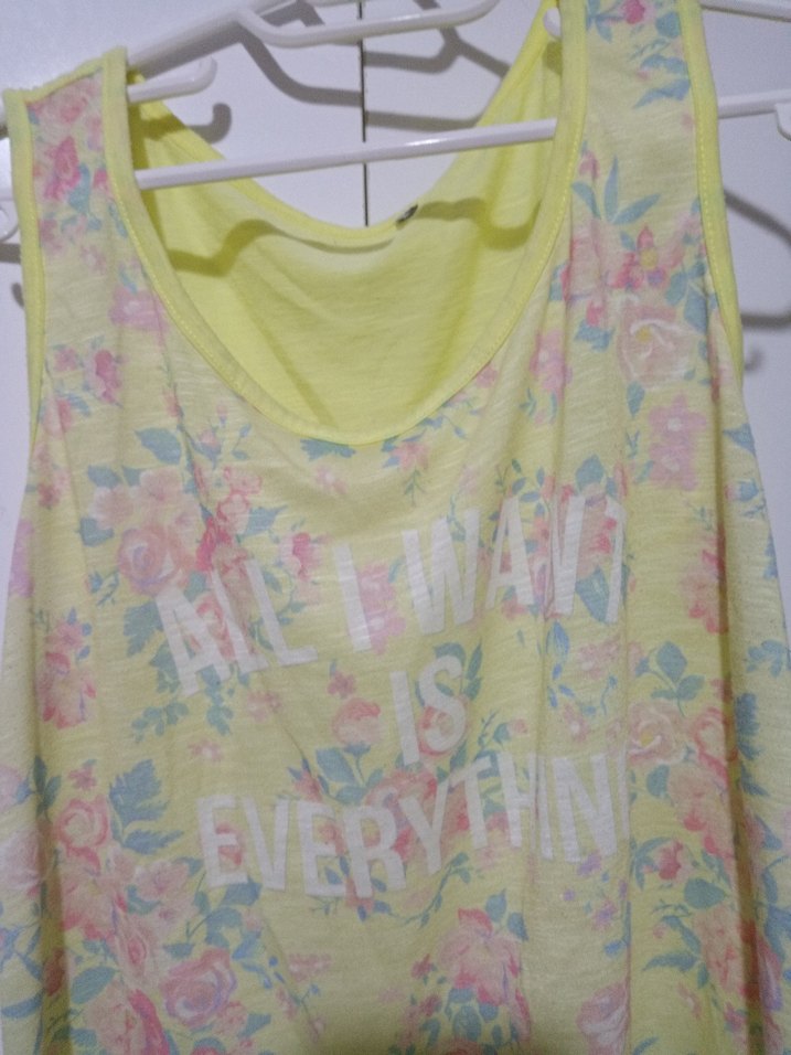 Sarı Çiçekli  Askılı Tişört - Görsel 2