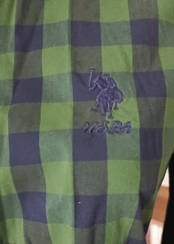 U.S Polo Assn. yeşil-lacivert kareli gömlek