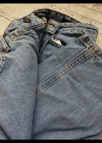 CWJEANS Mom Kesim Gri Mavi Kadın Kot Pantolon - Görsel 4