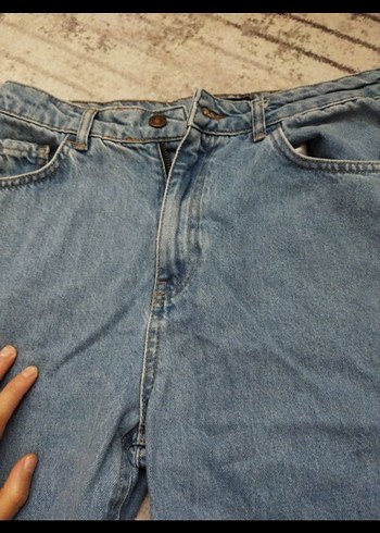 CWJEANS Mom Kesim Gri Mavi Kadın Kot Pantolon - Görsel 5