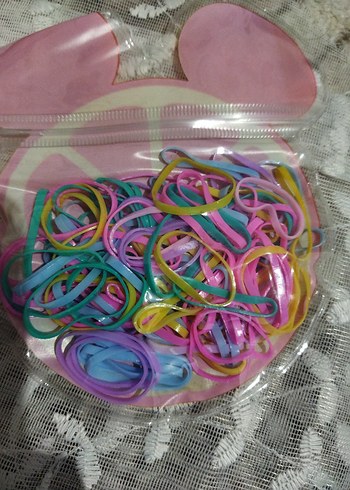 Renkli Bağlamalı Lastikli Çocuk Saç Tokaları - Görsel 3