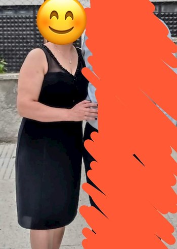 Siyah V Yaka Midi Abiye Elbise - Ana görsel