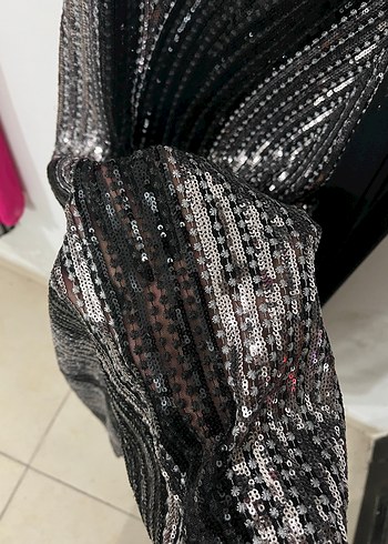 Tek Omuzlu Drapeli Siyah Uzun Abiye Elbise - Görsel 2