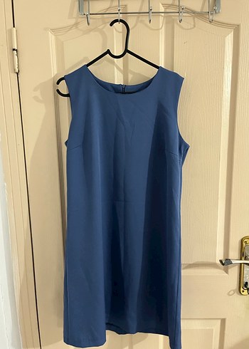 Mavi Straplez Midi Hamile Elbisesi - Görsel 2