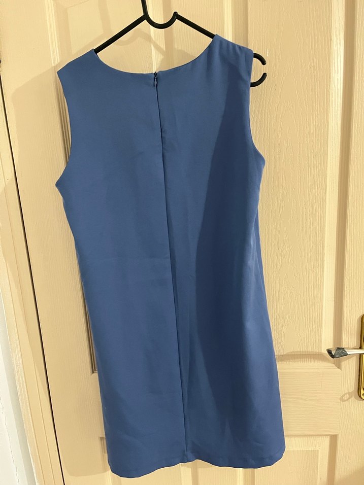 Mavi Straplez Midi Hamile Elbisesi - Görsel 4