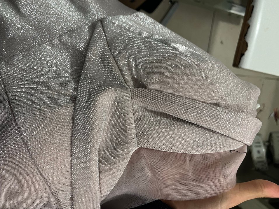 Bej Drapeli Uzun Abiye Elbise - Görsel 4