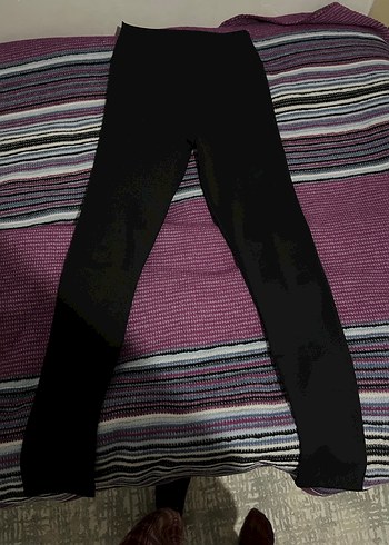 Kadın Mor Spor Tayt Elastik Bel - Görsel 2