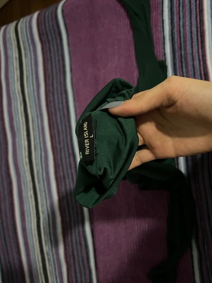 Yeşil Kadın Uzun Kollu Boğazlı Bluz - Görsel 2