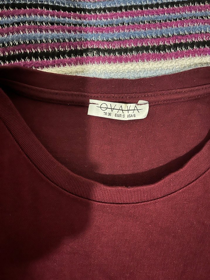 Bordo Kadın Triko Kolsuz Süveter - Görsel 2