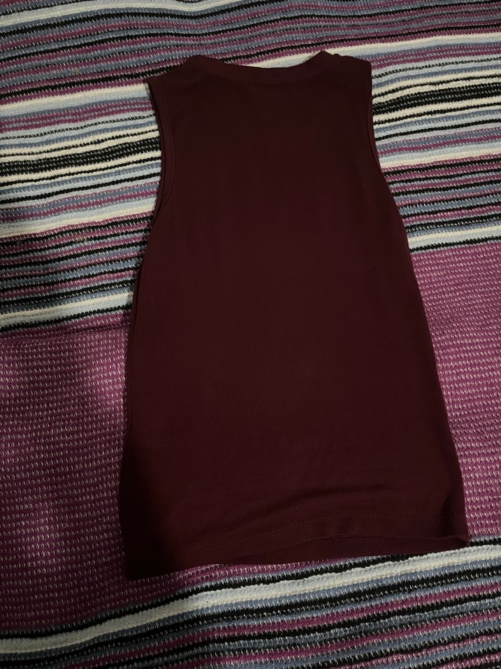 Bordo Kadın Triko Kolsuz Süveter - Görsel 3