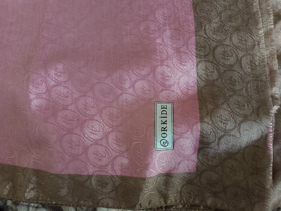 Pembe şal orkide jakar kumaş - Görsel 5