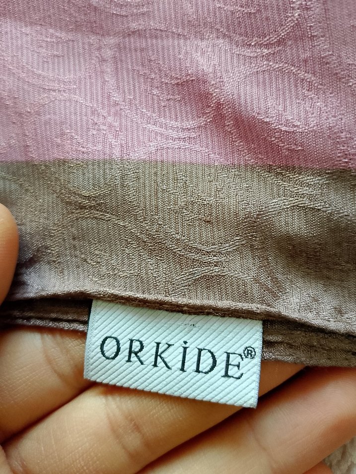 Pembe şal orkide jakar kumaş - Görsel 4