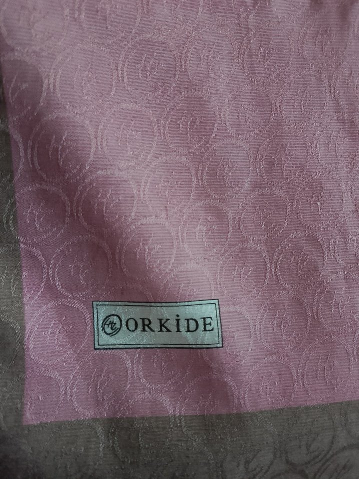 Pembe şal orkide jakar kumaş - Görsel 2
