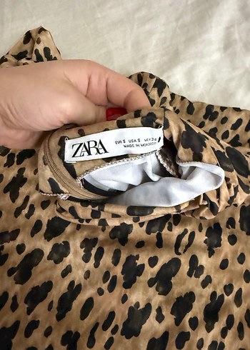Zara Leopar Desenli Kadın Mini Elbise