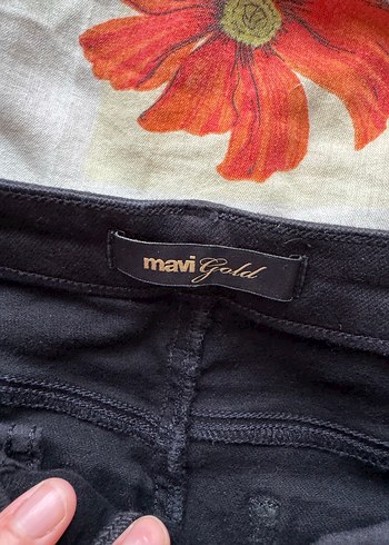 Mavi serenay shape gold kot pantolon - Görsel 2