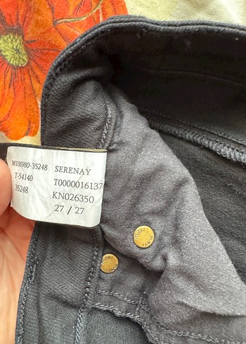 Mavi serenay shape gold kot pantolon - Görsel 5