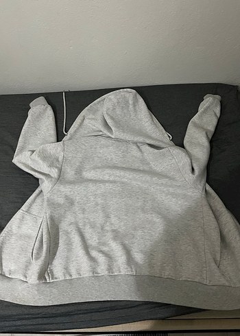 gri mavi markalı fermuarlı sweat - Görsel 3