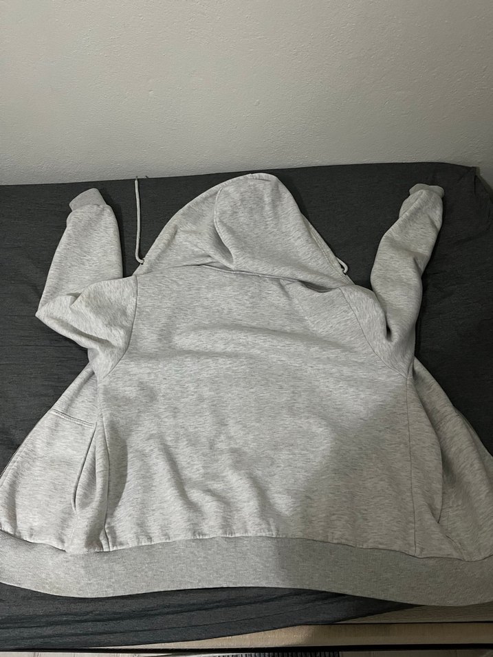 gri mavi markalı fermuarlı sweat - Görsel 3