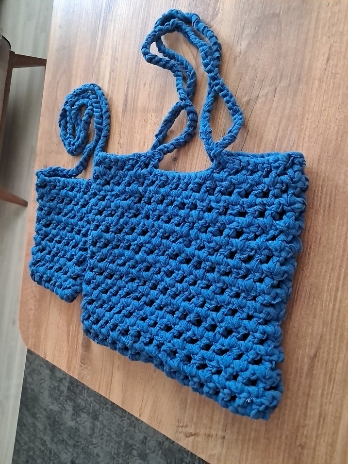 El Örgüsü Koyu Mavi Kol Çantası#örgü canta# - Görsel 2