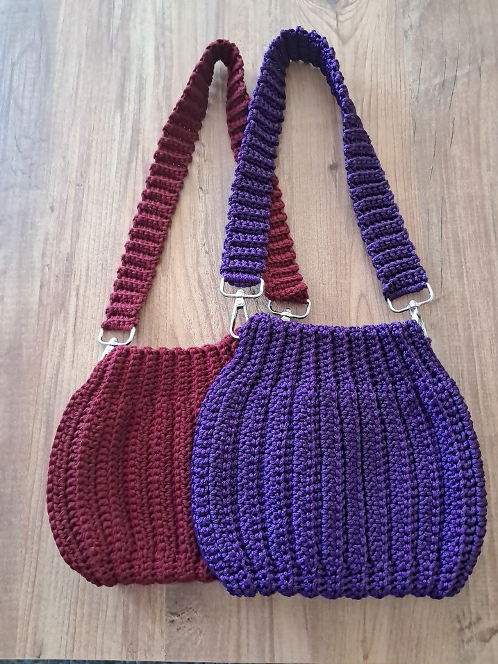 Diger Bohem Örgü Kadın Çanta Mor - Görsel 2