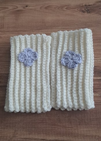 Beyaz Örgü Kadın Eldiveni - Görsel 2