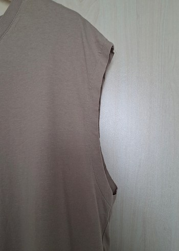 Kadın Bej Salaş Kolsuz Midi Elbise - Görsel 2