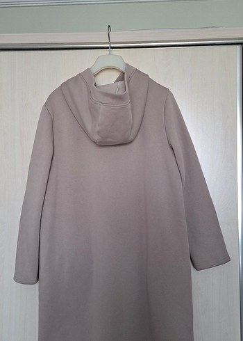 Çıtçıtlı Uzun Gri Kadın Hırka - Görsel 6