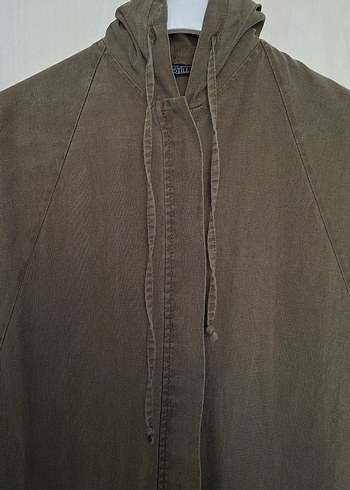 Düğmeli Reglan Kol Kapüşonlu Trençkot - Görsel 3