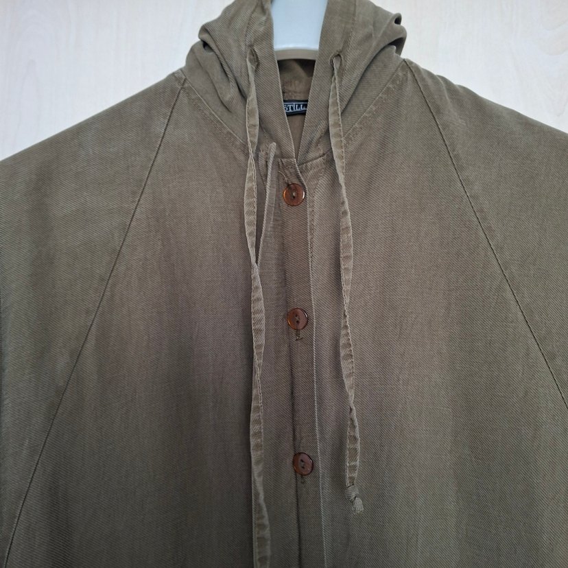 Düğmeli Reglan Kol Kapüşonlu Trençkot - Görsel 4